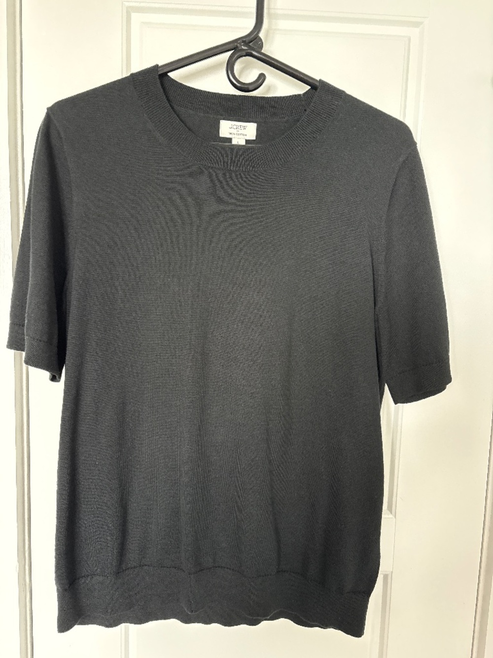 J CREW NWOT Black Crewneck Light Knit Sweater